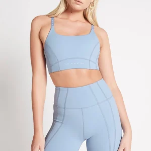 New Aje ATHLETICA Adjustable Logotape High Impact Sports Bra 318 Steel Blue