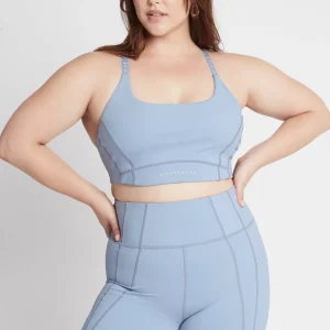 New Aje ATHLETICA Adjustable Logotape High Impact Sports Bra 318 Steel Blue