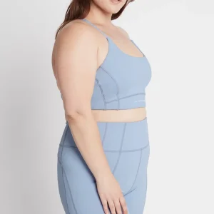 New Aje ATHLETICA Adjustable Logotape High Impact Sports Bra 318 Steel Blue