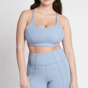 New Aje ATHLETICA Adjustable Logotape High Impact Sports Bra 318 Steel Blue