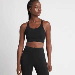 Best Sale Aje ATHLETICA Adjustable Strap Logo Tape Sports Bra 321 Black/White