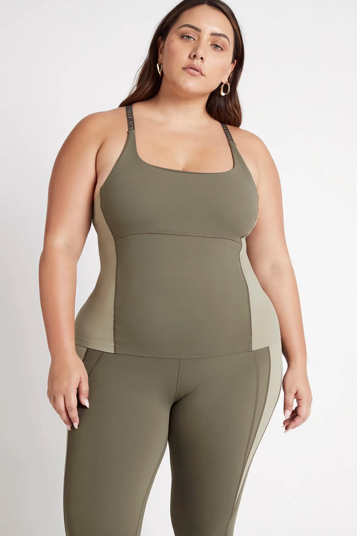adjustable_strap_longline_racerback_tank__10.webp Best Sale Aje ATHLETICA Adjustable Strap Longline Racerback Tank 117 Forest Green/Sage