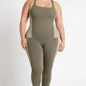 Best Sale Aje ATHLETICA Adjustable Strap Longline Racerback Tank 117 Forest Green/Sage