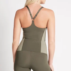 Best Sale Aje ATHLETICA Adjustable Strap Longline Racerback Tank 117 Forest Green/Sage