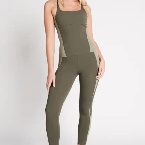 Best Sale Aje ATHLETICA Adjustable Strap Longline Racerback Tank 117 Forest Green/Sage