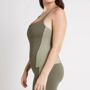 Best Sale Aje ATHLETICA Adjustable Strap Longline Racerback Tank 117 Forest Green/Sage