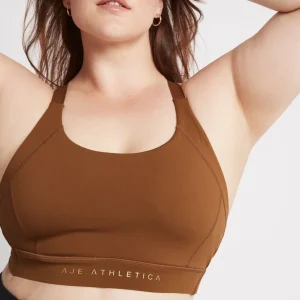 Cheap Aje ATHLETICA Adjustable Strap Sports Bra 321 Coffee/Gold