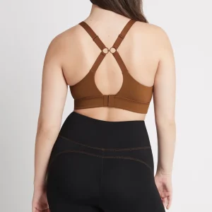 Cheap Aje ATHLETICA Adjustable Strap Sports Bra 321 Coffee/Gold