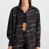 Discount Aje ATHLETICA All Over Logo Spray Shirt 406 Black/White