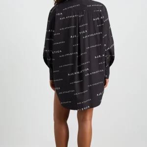 Discount Aje ATHLETICA All Over Logo Spray Shirt 406 Black/White