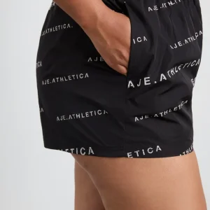 Clearance Aje ATHLETICA All Over Logo Spray Short 616 Black/White