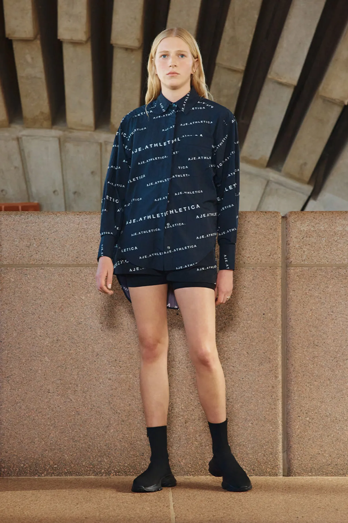 all_over_logo_spray_short__13-1.webp Clearance Aje ATHLETICA All Over Logo Spray Short 616 Black/White