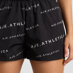 Clearance Aje ATHLETICA All Over Logo Spray Short 616 Black/White