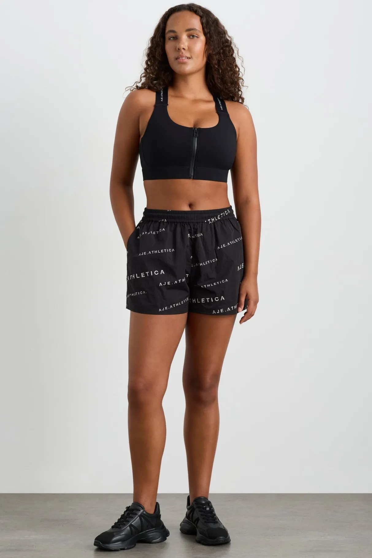 all_over_logo_spray_short__5-1.webp Clearance Aje ATHLETICA All Over Logo Spray Short 616 Black/White