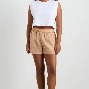 Cheap Aje ATHLETICA All Over Logo Spray Short 616 Natural Tan / White