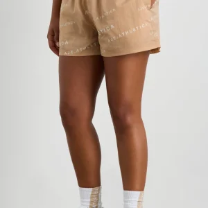 Cheap Aje ATHLETICA All Over Logo Spray Short 616 Natural Tan / White