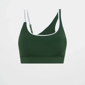 Cheap Aje ATHLETICA Asym Strap Sports Bra 378 Pine Green White