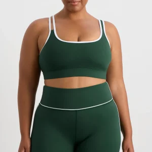 Cheap Aje ATHLETICA Asym Strap Sports Bra 378 Pine Green White