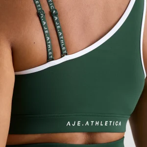 Cheap Aje ATHLETICA Asym Strap Sports Bra 378 Pine Green White