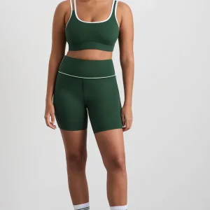 Cheap Aje ATHLETICA Asym Strap Sports Bra 378 Pine Green White