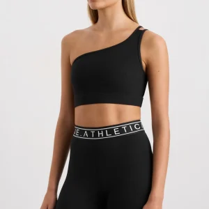 Sale Aje ATHLETICA Asymmetric Ribbed Crop Top 386 Black