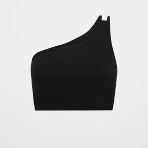 Sale Aje ATHLETICA Asymmetric Ribbed Crop Top 386 Black