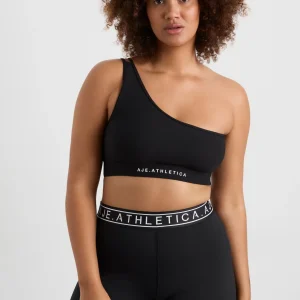 Sale Aje ATHLETICA Asymmetric Ribbed Crop Top 386 Black