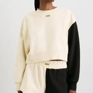 Cheap Aje ATHLETICA Batwing Crew Neck 426 Limestone Beige Black