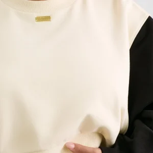 Cheap Aje ATHLETICA Batwing Crew Neck 426 Limestone Beige Black