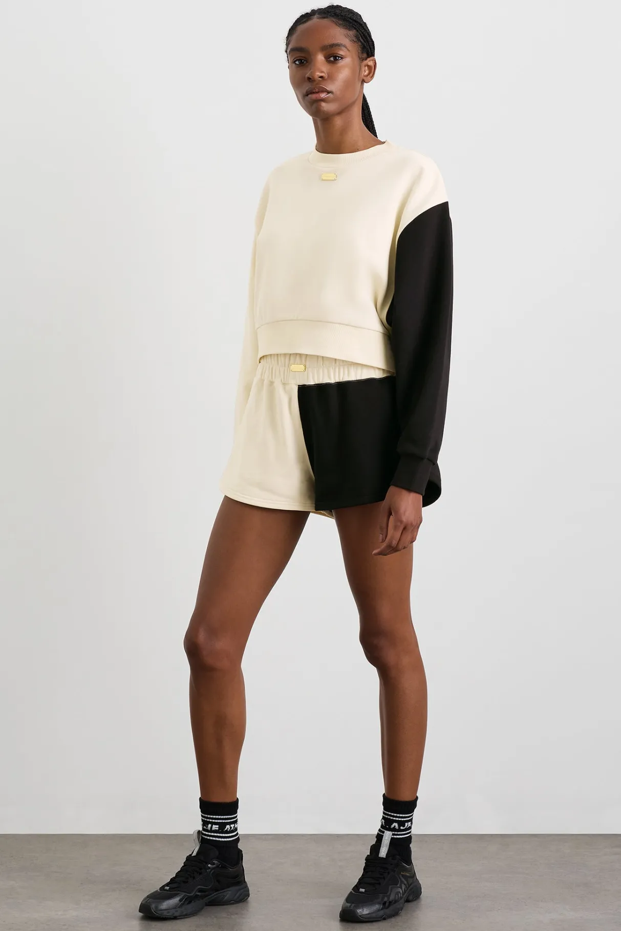 batwing_crew_neck__2.webp Cheap Aje ATHLETICA Batwing Crew Neck 426 Limestone Beige Black