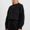 Outlet Aje ATHLETICA Batwing Crop Crew Jumper 413 Black