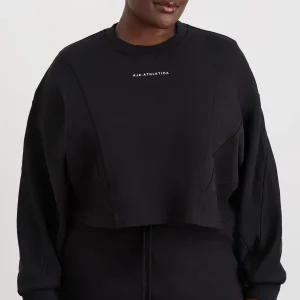 Outlet Aje ATHLETICA Batwing Crop Crew Jumper 413 Black