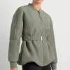New Aje ATHLETICA Belted Jacket 722 Midnight Grey/Gold