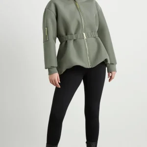 New Aje ATHLETICA Belted Jacket 722 Midnight Grey/Gold