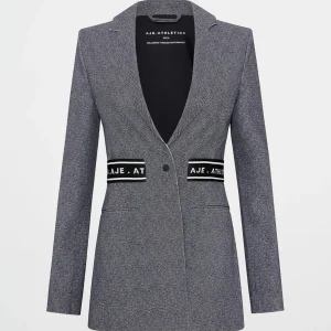 Flash Sale Aje ATHLETICA Belted Logotape Blazer 713 Herringbone Print
