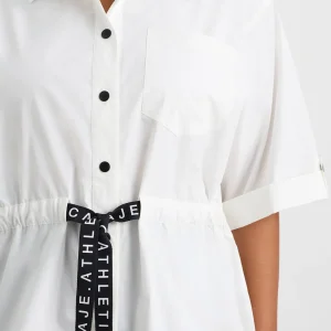 Sale Aje ATHLETICA Belted Short Sleeve Shirt 433 White