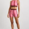 Shop Aje ATHLETICA Bike Short 017 Blurred Pink Check
