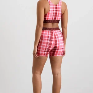Shop Aje ATHLETICA Bike Short 017 Blurred Pink Check