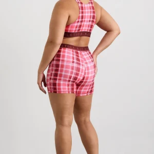 Shop Aje ATHLETICA Bike Short 017 Blurred Pink Check