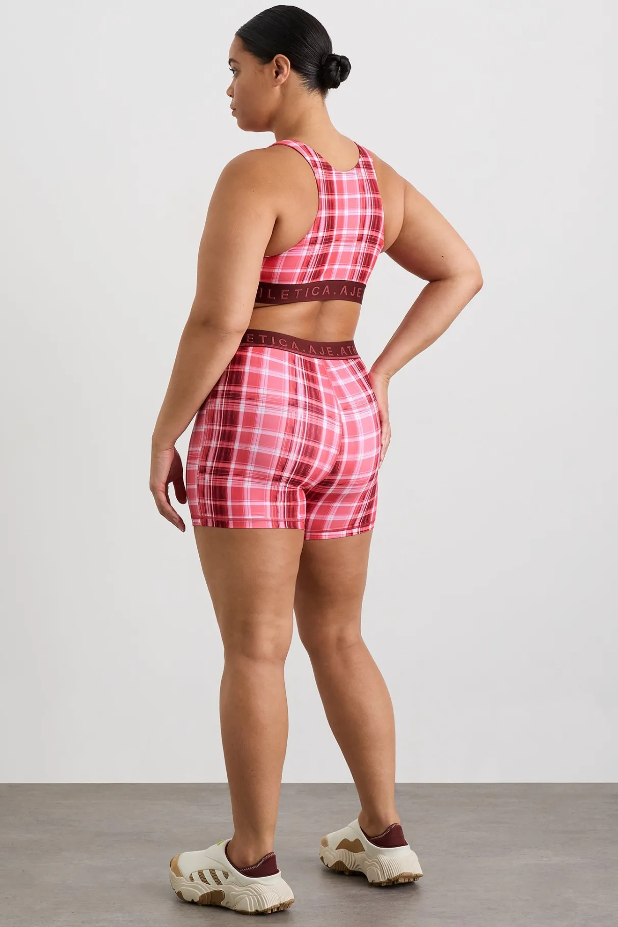 bike_short__15-1.webp Shop Aje ATHLETICA Bike Short 017 Blurred Pink Check