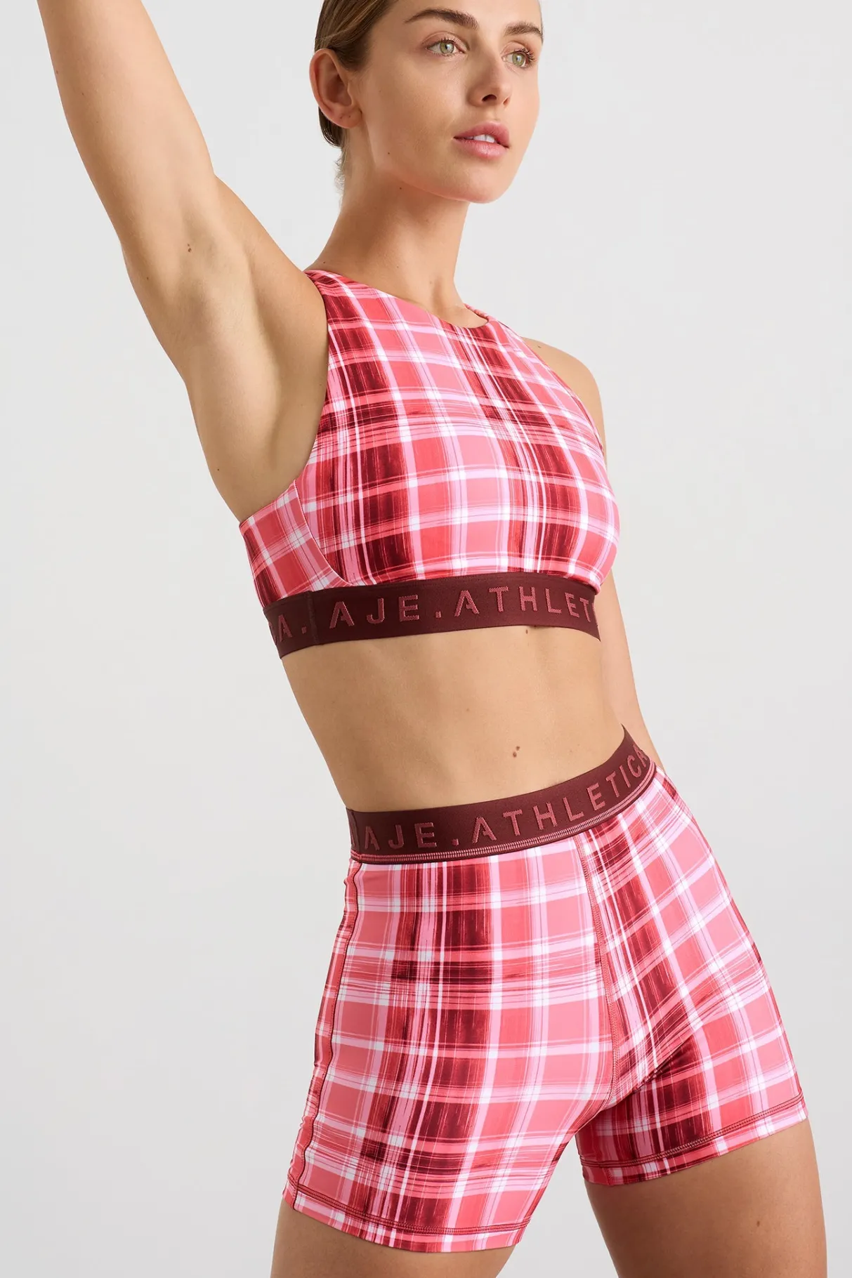 bike_short__4-1.webp Shop Aje ATHLETICA Bike Short 017 Blurred Pink Check