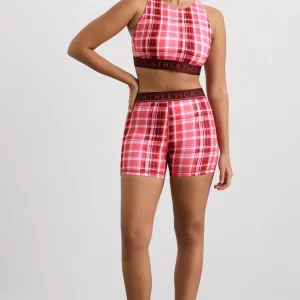 Shop Aje ATHLETICA Bike Short 017 Blurred Pink Check
