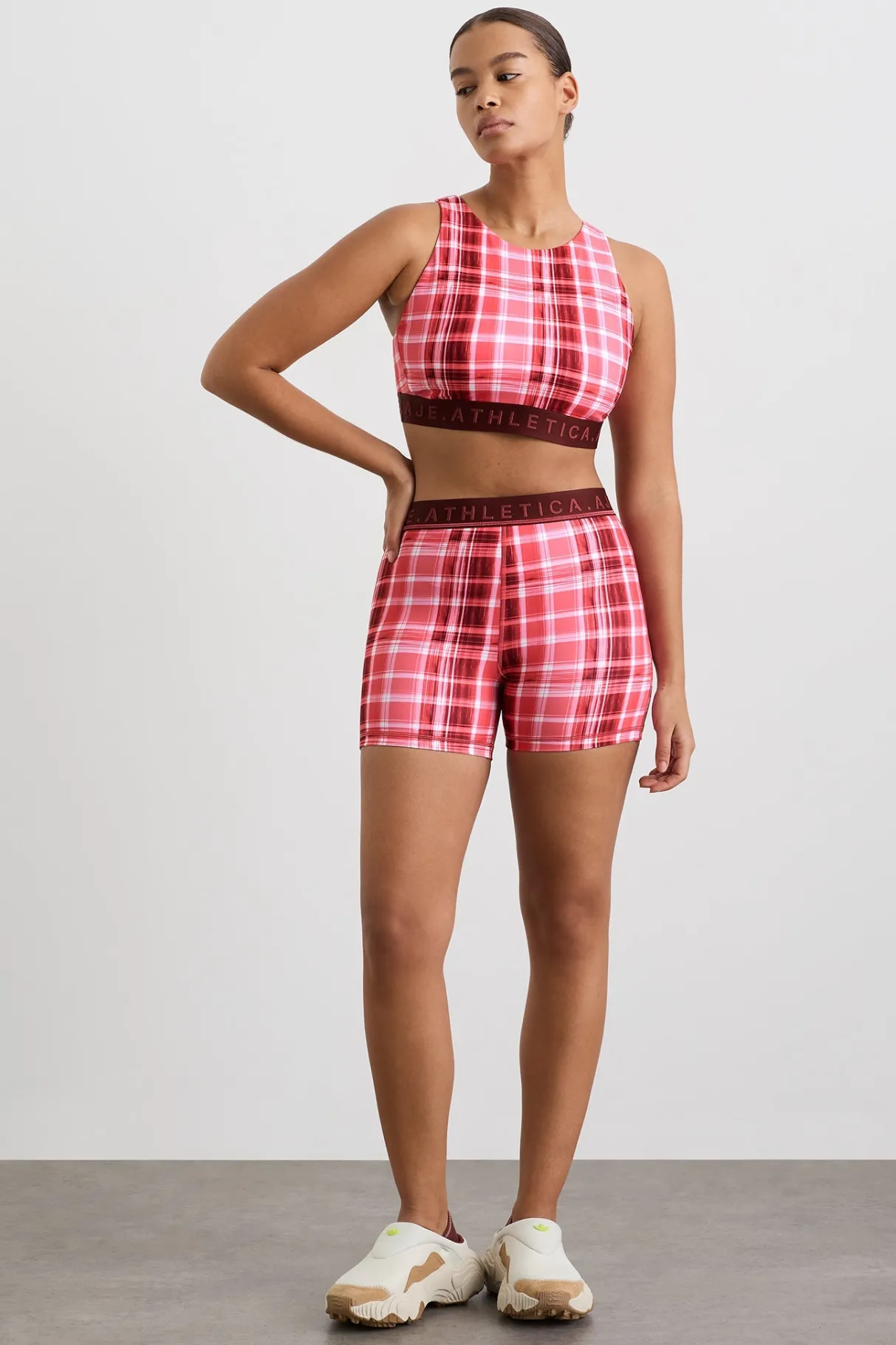 bike_short__6-1.webp Shop Aje ATHLETICA Bike Short 017 Blurred Pink Check
