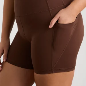 Best Sale Aje ATHLETICA Bike Shorts 626 Dark Chocolate Brown