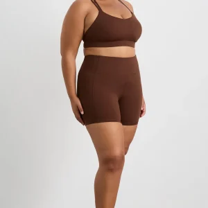 Best Sale Aje ATHLETICA Bike Shorts 626 Dark Chocolate Brown