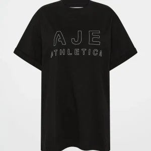 Fashion Aje ATHLETICA Block Logo Boyfriend Tee 102 Black/White