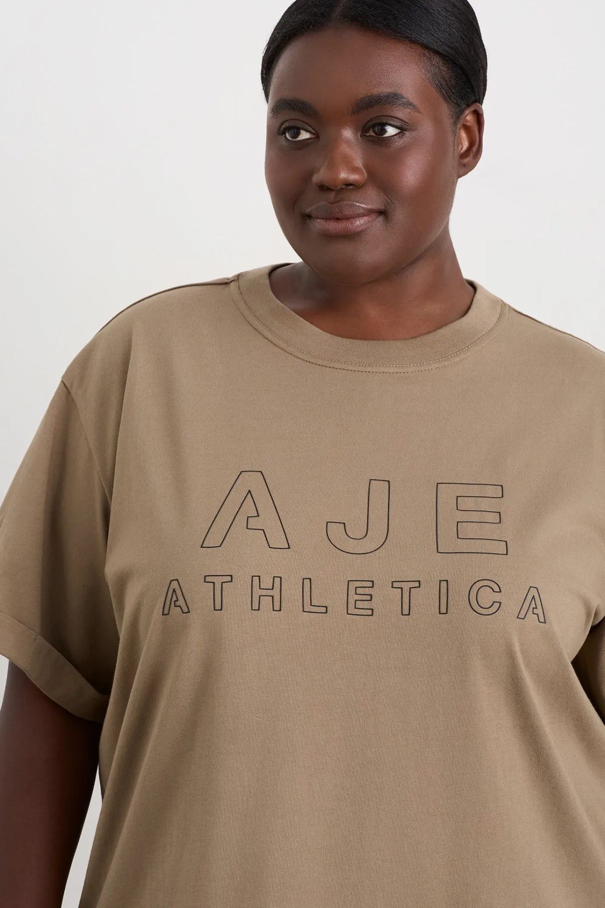 block_logo_boyfriend_tee__11.webp Clearance Aje ATHLETICA Block Logo Boyfriend Tee 102 Soft Khaki/Black