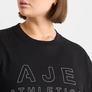 Fashion Aje ATHLETICA Block Logo Boyfriend Tee 102 Black/White