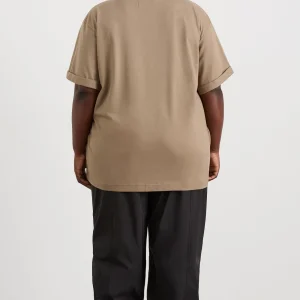 Clearance Aje ATHLETICA Block Logo Boyfriend Tee 102 Soft Khaki/Black