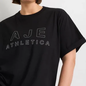 Fashion Aje ATHLETICA Block Logo Boyfriend Tee 102 Black/White
